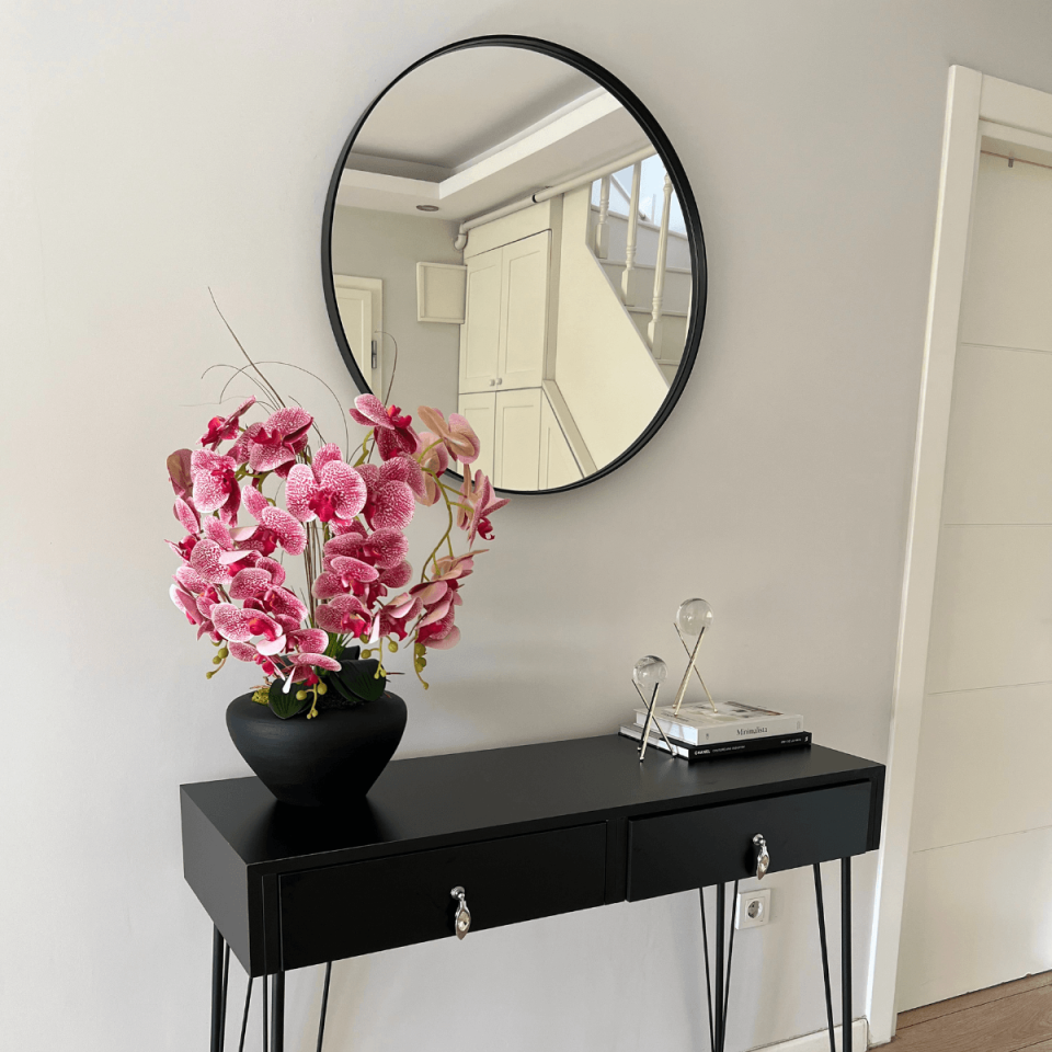 Yapay Pembe Renk 4 Dal Islak Orkide Aranjmanı